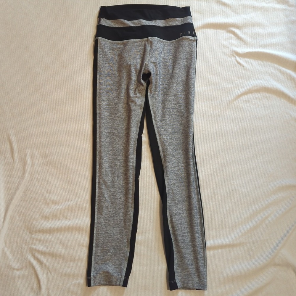 Pink Victoria Secret Ultimate Women's Medium Heather Gray And Black Leggings 294